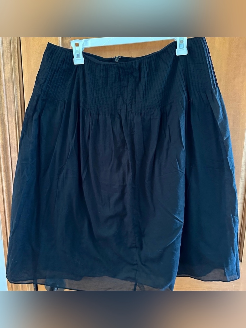 Lauren Ralph Lauren Black 100% Cotton Lined Pleated A Line Skirt 12